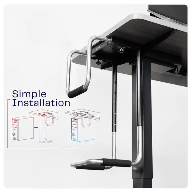 Alt view image 7 of 7 - VIVO Heavy Duty Adjustable Under-Desk PC Mount | Computer Case Holder