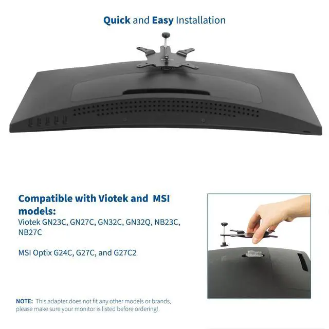 Alt view image 3 of 7 - VIVO VESA Adapter Plate Bracket Designed for Compatible Viotek and MSI Monitors