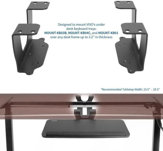 Alt view image 3 of 4 - VIVO Height Track Spacer for Under Desk Keyboard Mouse Rolling Tray Mount