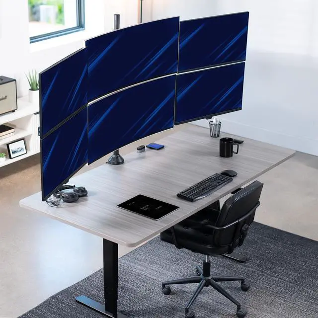Alt view image 2 of 7 - VIVO Telescoping Extra Tall Hex Ultrawide 27" to 38" Monitor Desk Mount