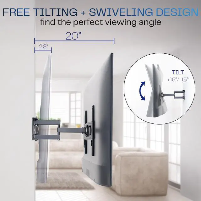 Alt view image 4 of 7 - VIVO Outdoor Full Motion 37 to 80 TV Screen Wall Mount