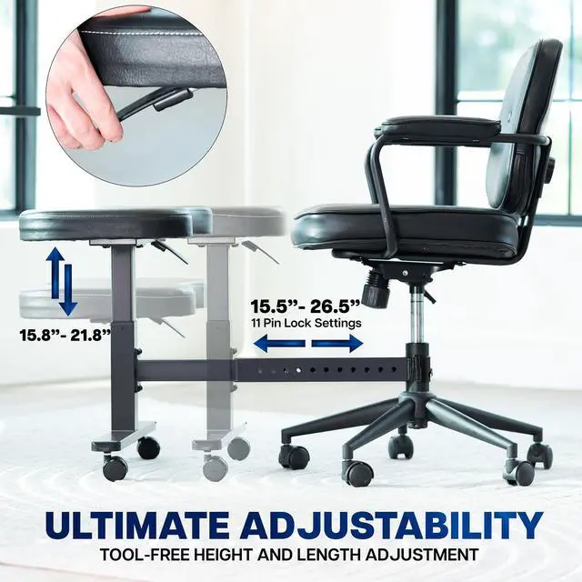 Alt view image 4 of 7 - VIVO Height Adjustable Retrofit Footrest for Office Chair