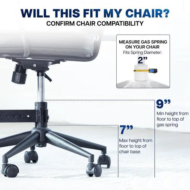 Alt view image 5 of 7 - VIVO Height Adjustable Retrofit Footrest for Office Chair