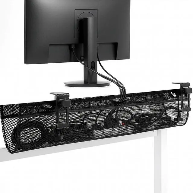 Main image of VIVO Black 36" Clamp-on Under Desk Cable Net, Mesh Cable Management