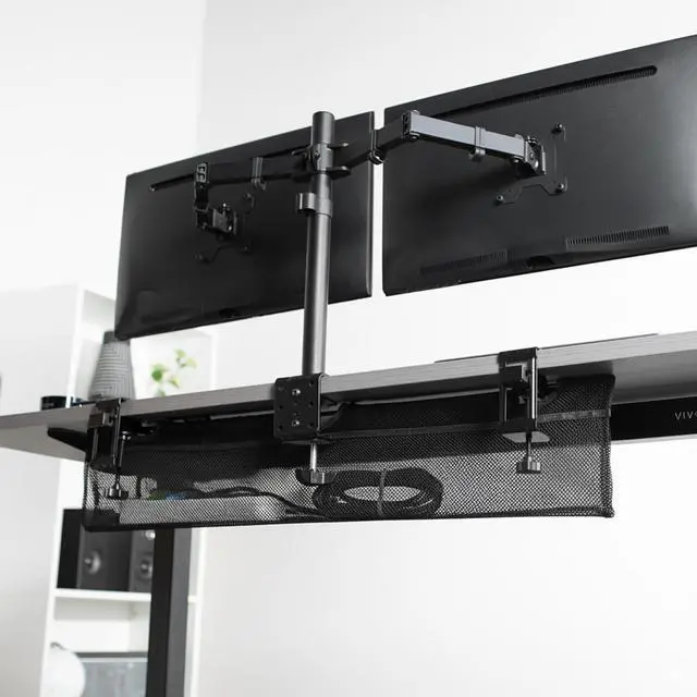 Alt view image 2 of 7 - VIVO Black 36" Clamp-on Under Desk Cable Net, Mesh Cable Management