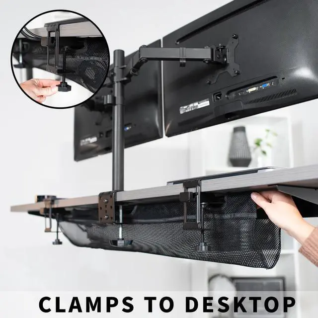 Alt view image 3 of 7 - VIVO Black 36" Clamp-on Under Desk Cable Net, Mesh Cable Management