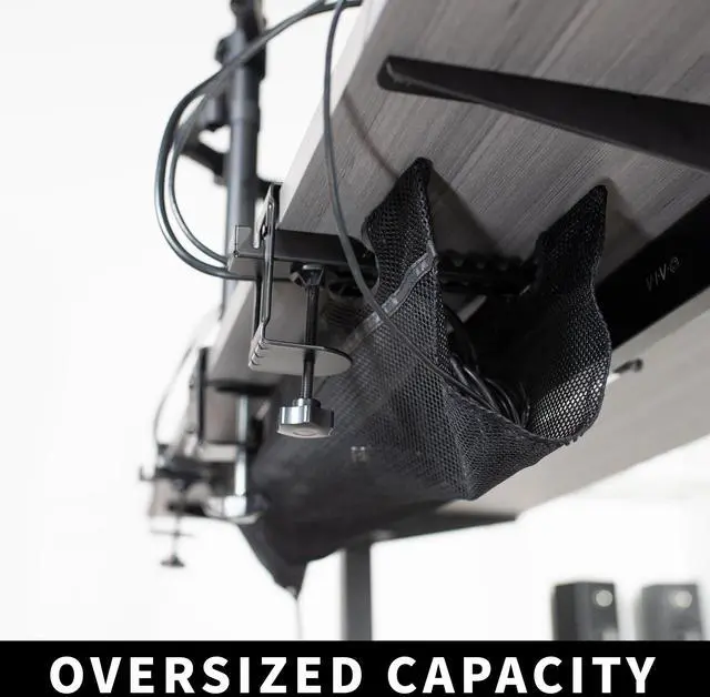 Alt view image 7 of 7 - VIVO Black 36" Clamp-on Under Desk Cable Net, Mesh Cable Management