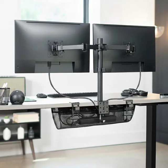 Alt view image 2 of 7 - VIVO Clamp-on Under Desk Mesh Cable Management