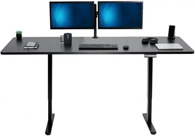 Main image of VIVO Electric Dual Motor 83 x 30 Standing Desk, Black Top, Black Frame