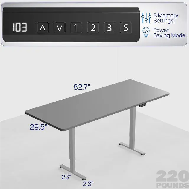 Alt view image 6 of 7 - VIVO Electric Dual Motor 83 x 30 Standing Desk, Black Top, Gray Frame