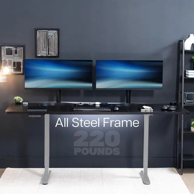 Alt view image 5 of 7 - VIVO Electric Dual Motor 83 x 30 Standing Desk, Black Top, Gray Frame