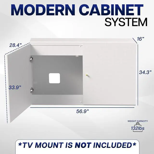 Alt view image 3 of 7 - VIVO White TV Cabinet for Motorized Vertical Lift, Holds 32 to 55 inch TVs