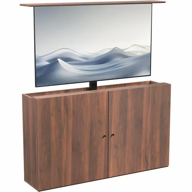 Main image of VIVO Walnut Motorized Vertical Lift Concealed TV Cabinet Kit, Holds 32-65 TVs