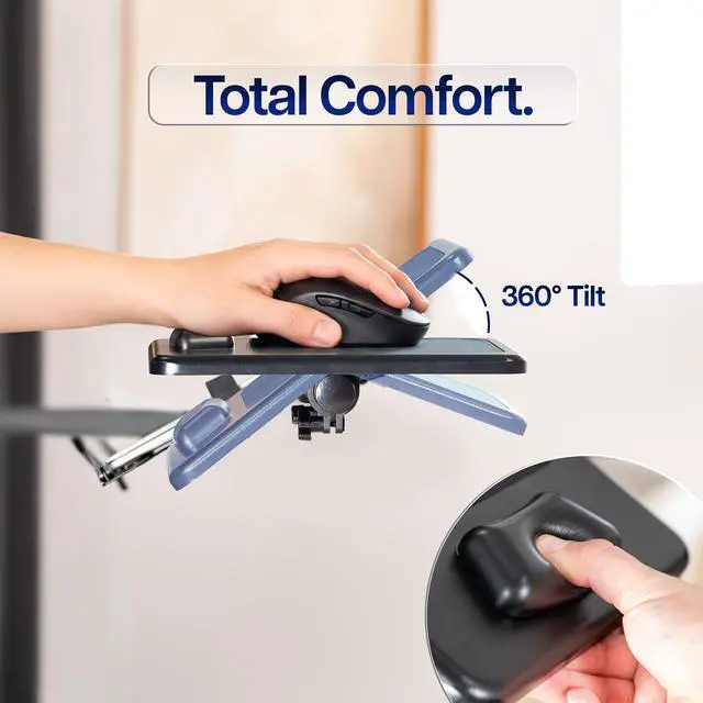 Alt view image 3 of 6 - VIVO 8 x 12 Mouse Pad Attachment Extension Tray, VESA 75x75mm & 100x100mm