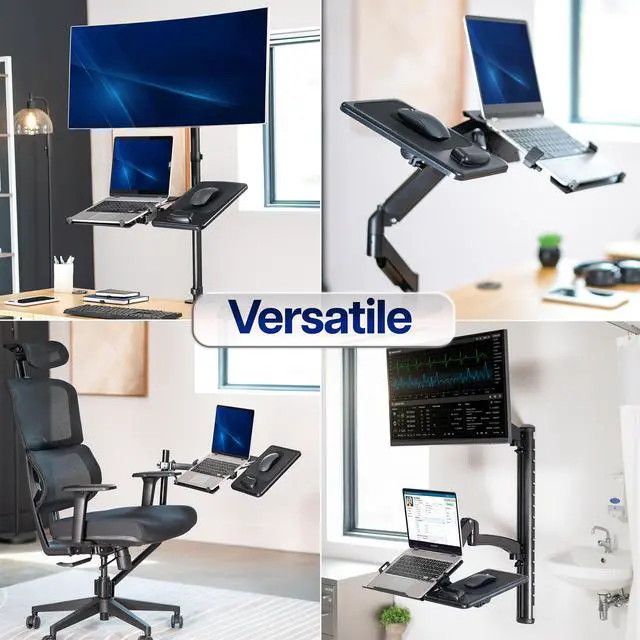 Alt view image 5 of 6 - VIVO 8 x 12 Mouse Pad Attachment Extension Tray, VESA 75x75mm & 100x100mm