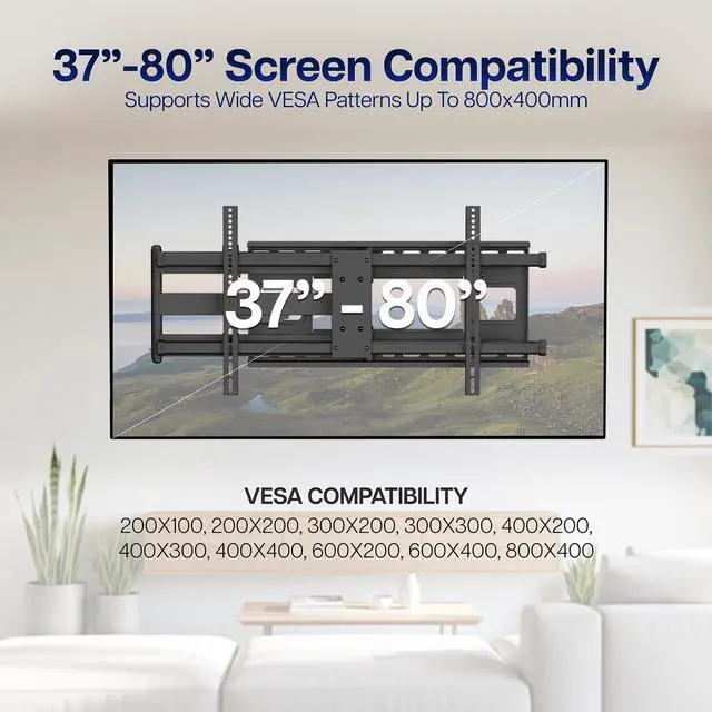 Alt view image 3 of 7 - VIVO TV Wall Mount for 37" to 80" Plasma Screen | Fully Articulating VESA Mount