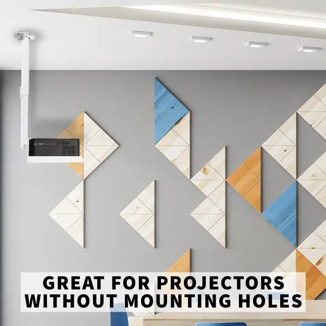 Alt view image 5 of 7 - VIVO White Universal Ceiling Extending Projector Tray, Height Adjustable