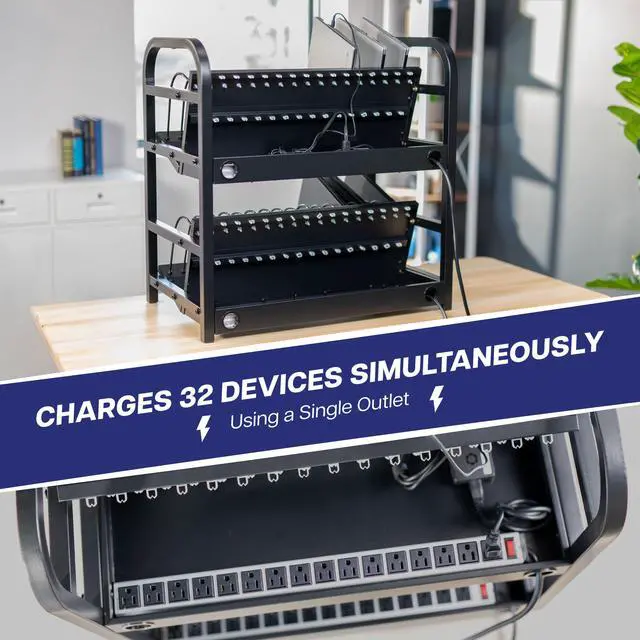 Alt view image 6 of 7 - VIVO 32-Bay Laptop and Tablet Open Charging Station, Multiple Devices up to 14