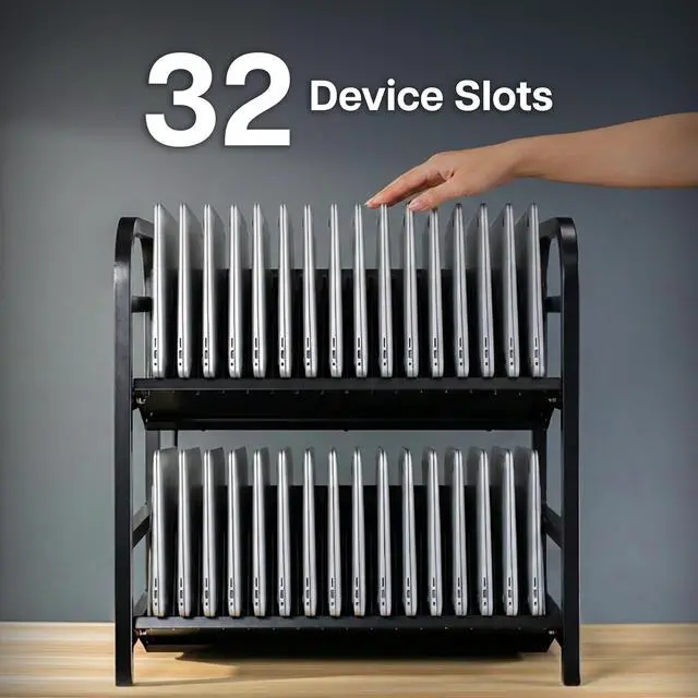 Alt view image 5 of 7 - VIVO 32-Bay Laptop and Tablet Open Charging Station, Multiple Devices up to 14