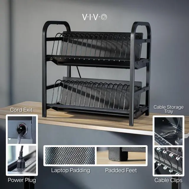 Alt view image 2 of 7 - VIVO 32-Bay Laptop and Tablet Open Charging Station, Multiple Devices up to 14