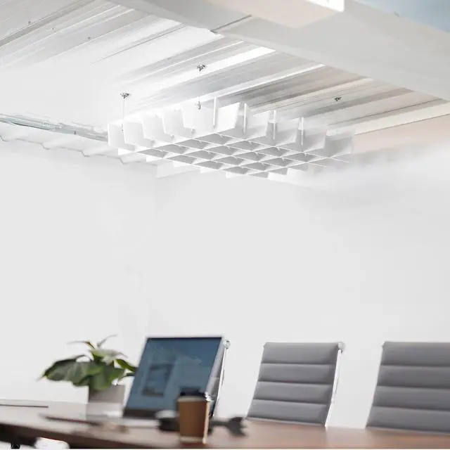 Alt view image 2 of 7 - VIVO Acoustic Ceiling Waffle Panel, 45" x 45" Hanging Sound Absorber, White