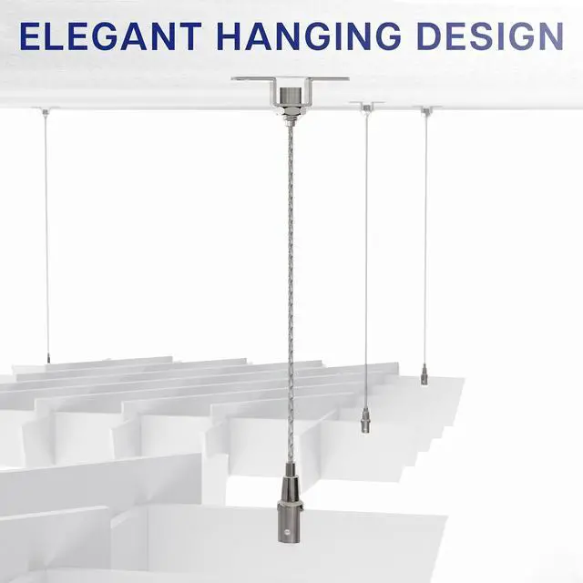 Alt view image 6 of 7 - VIVO Acoustic Ceiling Waffle Panel, 45" x 45" Hanging Sound Absorber, White