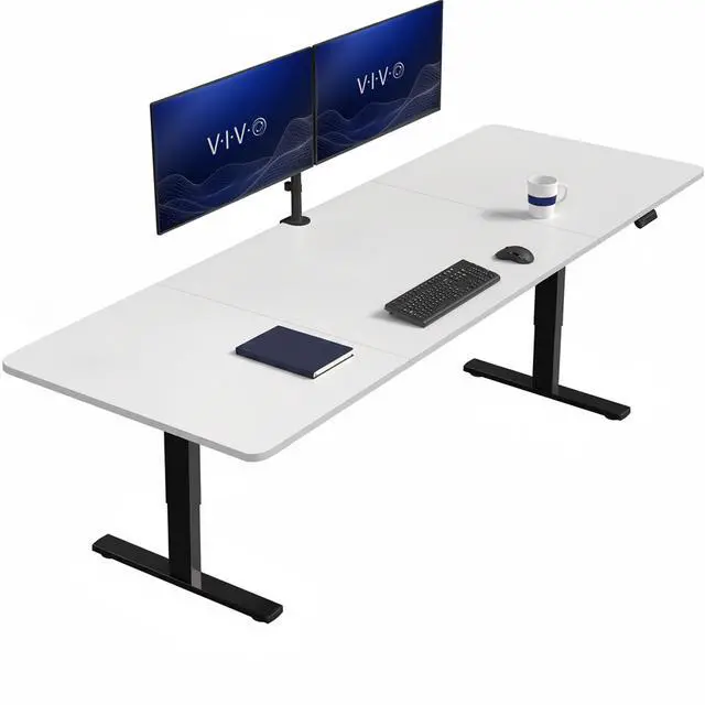 Main image of VIVO Electric 83 x 30 Stand Up Desk Workstation, White Table Top, Black Frame
