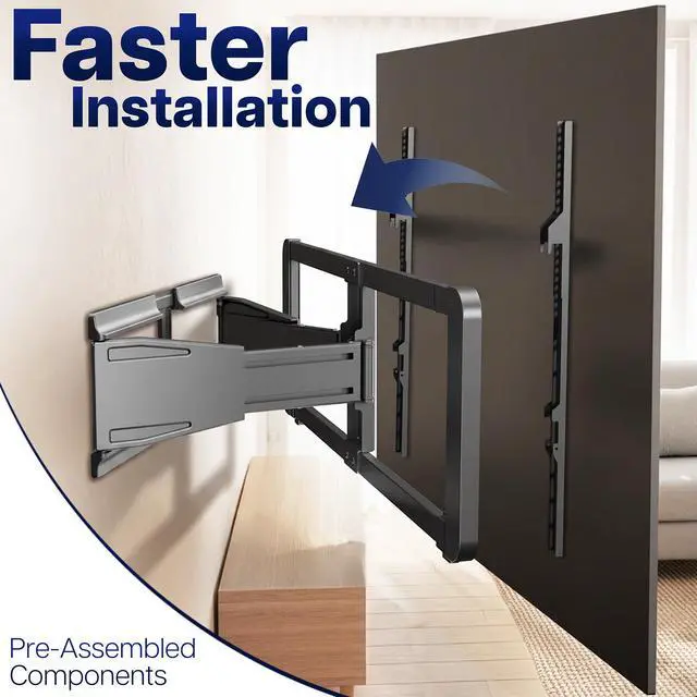 Alt view image 5 of 7 - VIVO Ultra Slim TV Mount, Fully Adjustable Telescoping, 46"-100" Screens