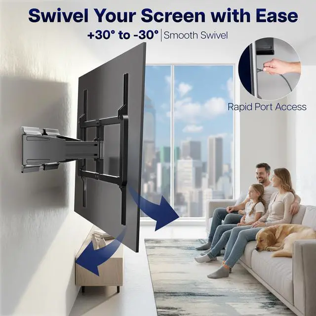 Alt view image 7 of 7 - VIVO Ultra Slim TV Mount, Fully Adjustable Telescoping, 46"-100" Screens