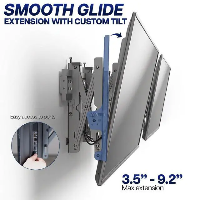 Alt view image 4 of 7 - VIVO Pop-Out 1x2 Video Wall Mount, Double TV Wall Mount Fits 2 Screens 37-65