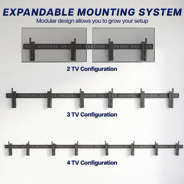 Alt view image 6 of 7 - VIVO Pop-Out 1x2 Video Wall Mount, Double TV Wall Mount Fits 2 Screens 37-65