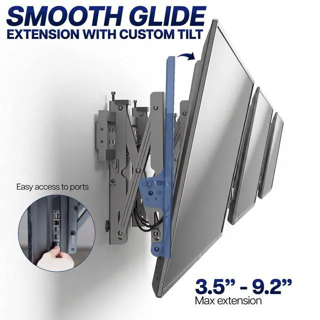 Alt view image 4 of 7 - VIVO Pop-Out 1x3 Video Wall Mount, Triple TV Wall Mount 3 TV Screens 37-65