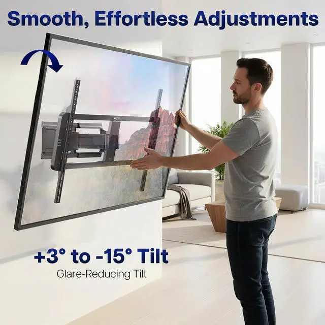 Alt view image 6 of 7 - VIVO Ultra Slim TV Mount, Fully Adjustable Telescoping, 46"-100" Screens