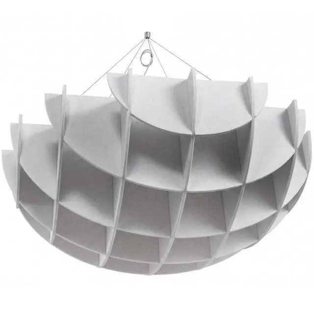 Main image of VIVO Light Gray 43.25 x 16.8 Semi Circle Hanging Acoustic Sound Panel
