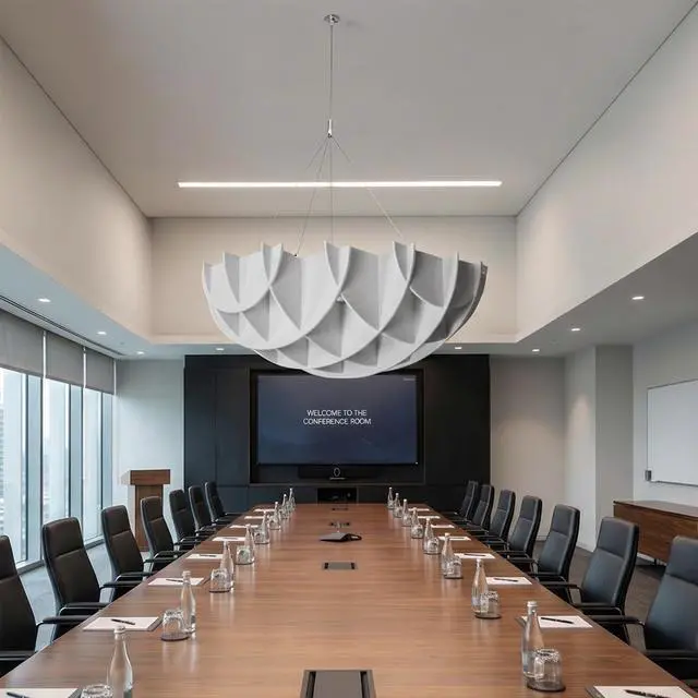 Alt view image 2 of 7 - VIVO Light Gray 43.25 x 16.8 Semi Circle Hanging Acoustic Sound Panel