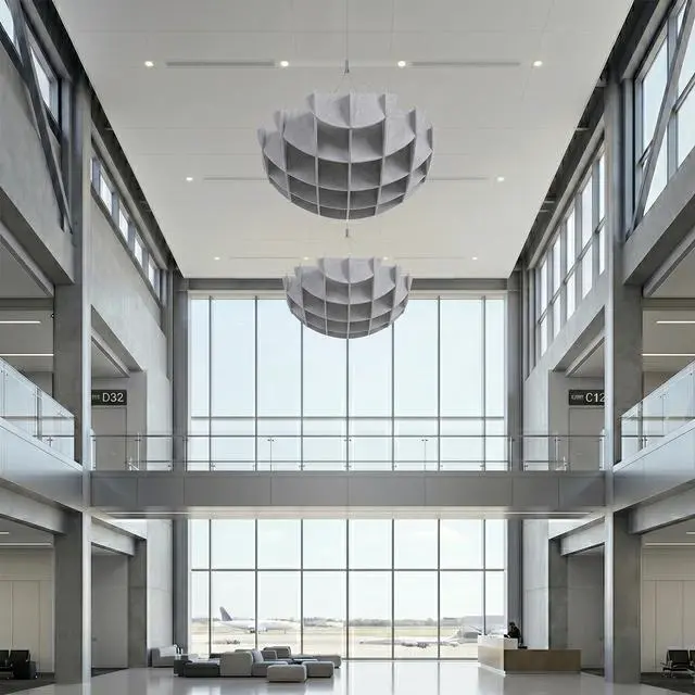 Alt view image 5 of 7 - VIVO Light Gray 43.25 x 16.8 Semi Circle Hanging Acoustic Sound Panel