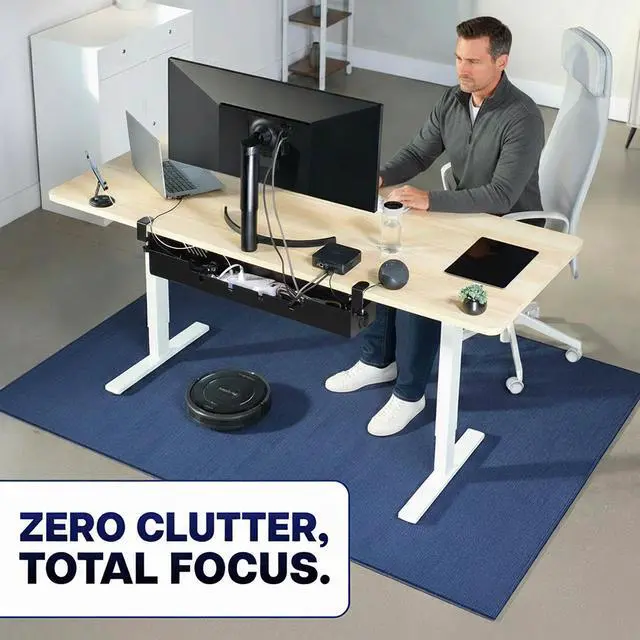 Alt view image 6 of 7 - VIVO 35" Clamp-On Under-Desk Cable Management Box, Flip-Open Lid, Holds 11lbs