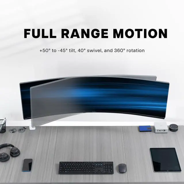 Alt view image 4 of 7 - VIVO Ultrawide Heavy Duty Monitor Mount Wall Bracket, Screens up to 49