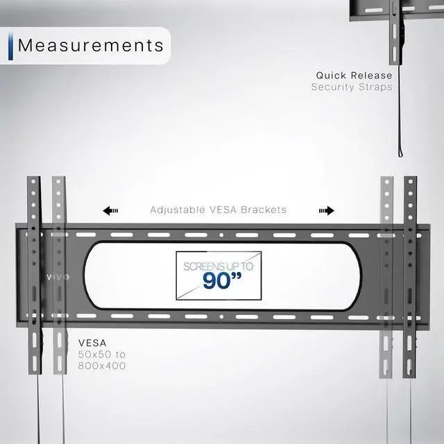 Alt view image 4 of 7 - VIVO Ultra Heavy Duty TV Wall Mount for Screens up to 90" Curved and Flat Panel