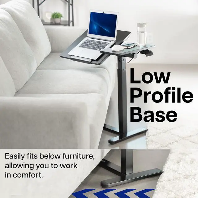 Alt view image 4 of 7 - VIVO 28 x 16 Rolling Tilting Desk, Height Adjustable, 2 Caster Options