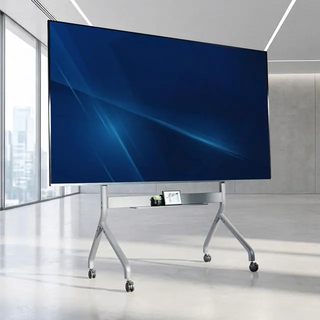 Alt view image 2 of 6 - VIVO Heavy-Duty Rolling TV Stand, Slim TV Cart with Manual Height Adjustments