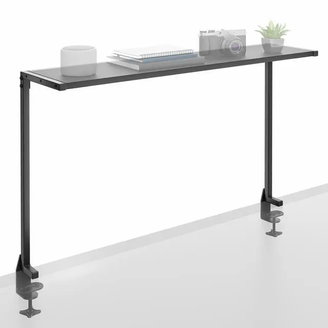 Main image of VIVO 38" Black Clamp-on Overhead Desk Shelf Mount, Raised Desktop Organizer