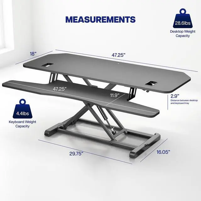 Alt view image 3 of 7 - VIVO Height Adjustable Corner Desk Riser, 48" Sit-Stand Desk Converter
