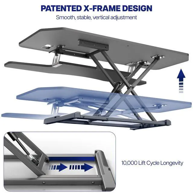 Alt view image 5 of 7 - VIVO Height Adjustable Corner Desk Riser, 48" Sit-Stand Desk Converter
