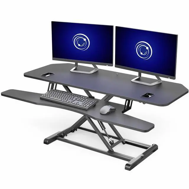 Main image of VIVO Height Adjustable Corner Desk Riser, 48" Sit-Stand Desk Converter