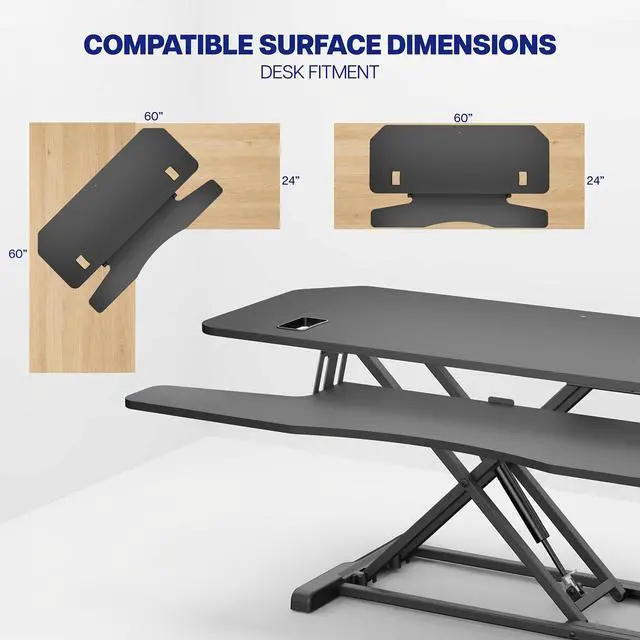 Alt view image 6 of 7 - VIVO Height Adjustable Corner Desk Riser, 48" Sit-Stand Desk Converter
