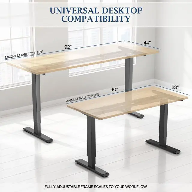 Alt view image 4 of 5 - VIVO PRO Dual Motor Standing Desk Frame, Supports Tops 40 x 23 up to 92 x 44