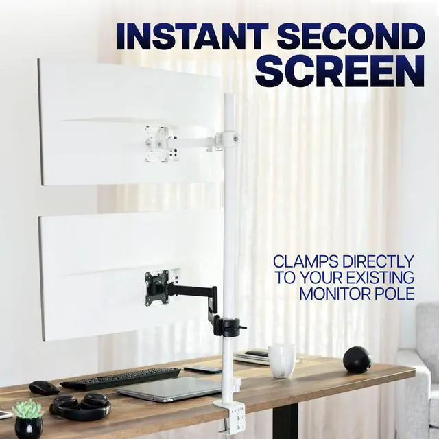 Alt view image 6 of 7 - VIVO Long Arm Monitor Pole Mount Monitor Arm VESA Plate, Fits 23"-43" Screens