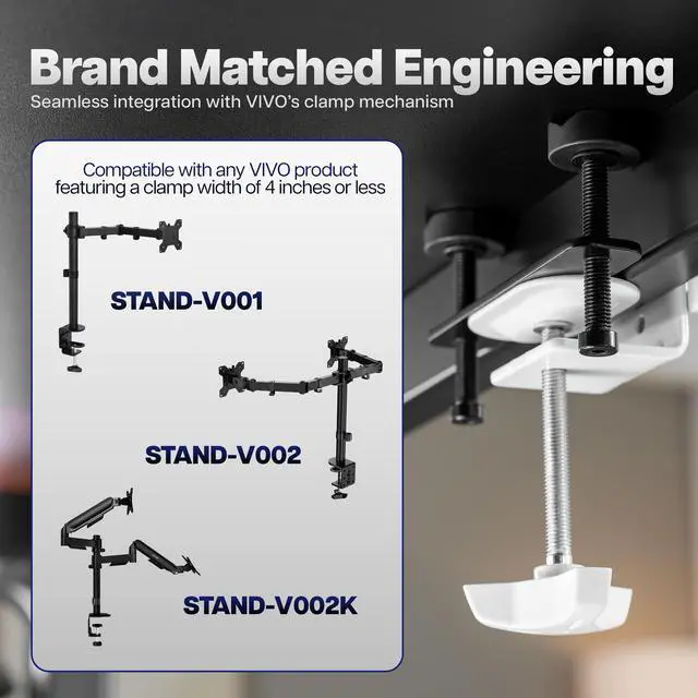 Alt view image 4 of 7 - VIVO Clamp Extension Adapter for Monitor Stand, Standard & Lipped Edge Desktops