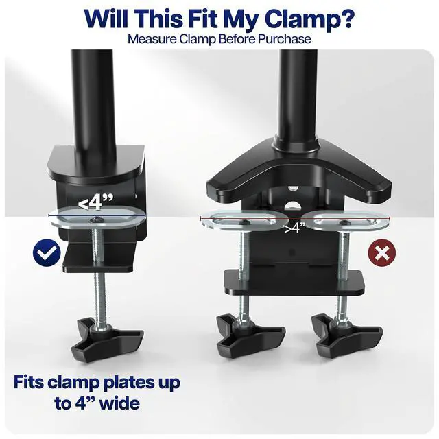 Alt view image 5 of 7 - VIVO Clamp Extension Adapter for Monitor Stand, Standard & Lipped Edge Desktops